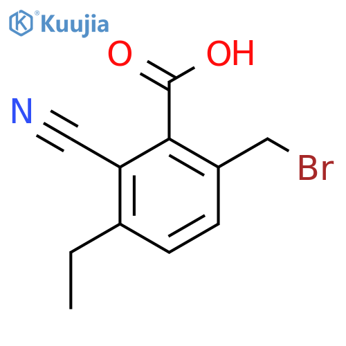 6-Bromomethyl-2-cyano-3-ethylbenzoic acid structure