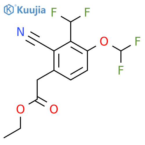Ethyl 2-cyano-4-difluoromethoxy-3-(difluoromethyl)phenylacetate structure