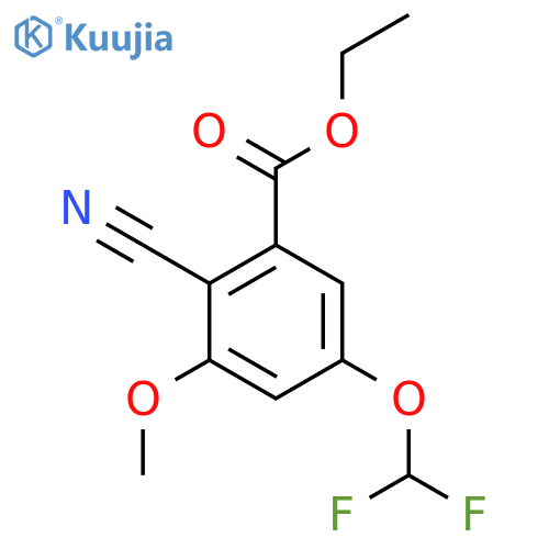 Ethyl 2-cyano-5-difluoromethoxy-3-methoxybenzoate structure