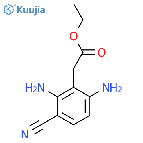 Ethyl 3-cyano-2,6-diaminophenylacetate structure