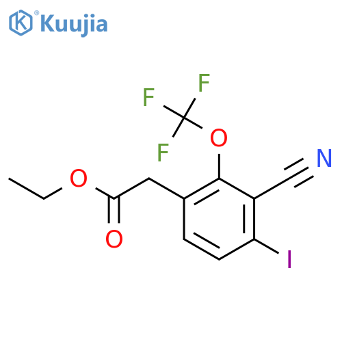 Ethyl 3-cyano-4-iodo-2-(trifluoromethoxy)phenylacetate structure