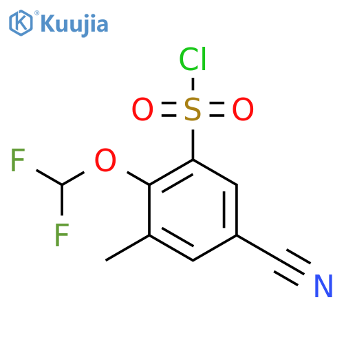 5-Cyano-2-difluoromethoxy-3-methylbenzenesulfonyl chloride structure