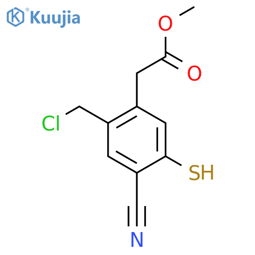 Methyl 2-chloromethyl-4-cyano-5-mercaptophenylacetate structure