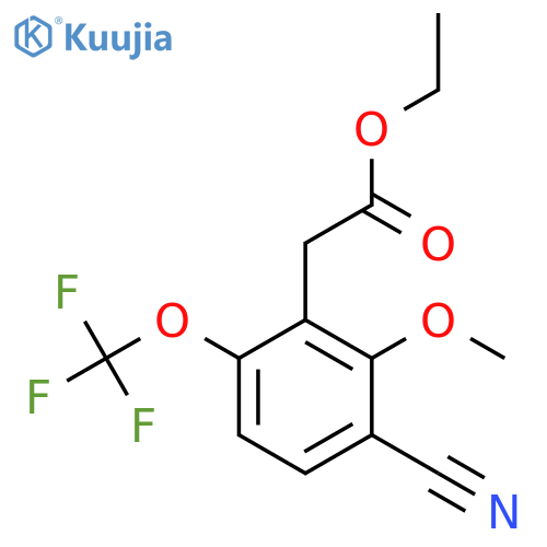 Ethyl 3-cyano-2-methoxy-6-(trifluoromethoxy)phenylacetate structure