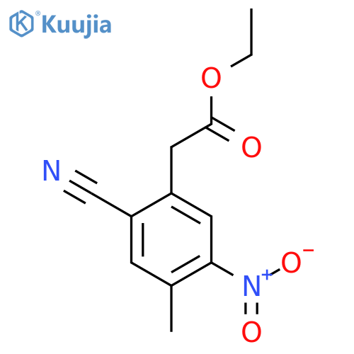 Ethyl 2-cyano-4-methyl-5-nitrophenylacetate structure