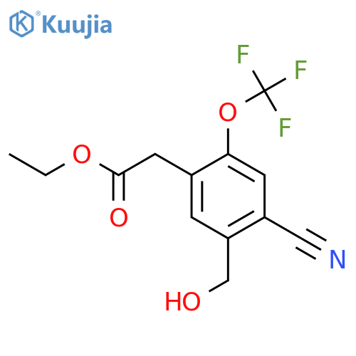 Ethyl 4-cyano-5-hydroxymethyl-2-(trifluoromethoxy)phenylacetate structure