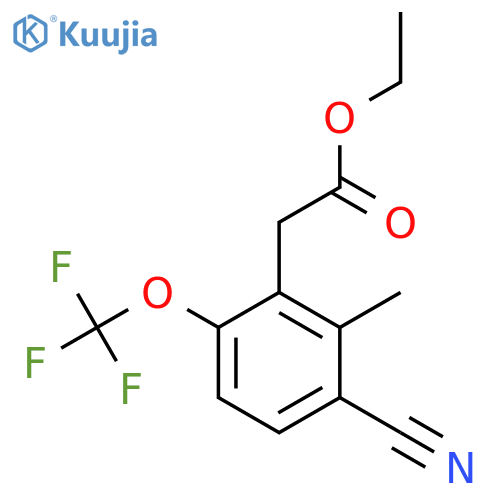 Ethyl 3-cyano-2-methyl-6-(trifluoromethoxy)phenylacetate structure