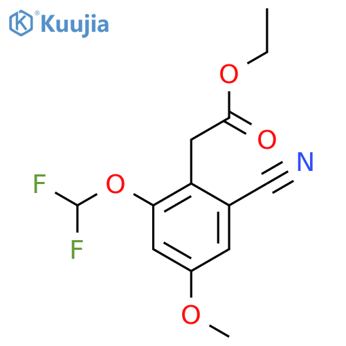 Ethyl 2-cyano-6-difluoromethoxy-4-methoxyphenylacetate structure
