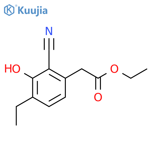 Ethyl 2-cyano-4-ethyl-3-hydroxyphenylacetate structure