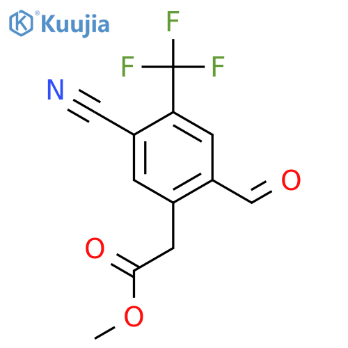 Methyl 5-cyano-2-formyl-4-(trifluoromethyl)phenylacetate structure