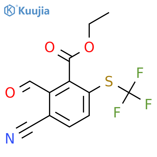 Ethyl 3-cyano-2-formyl-6-(trifluoromethylthio)benzoate structure