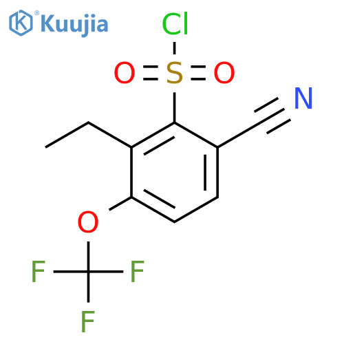 6-Cyano-2-ethyl-3-(trifluoromethoxy)benzenesulfonyl chloride structure