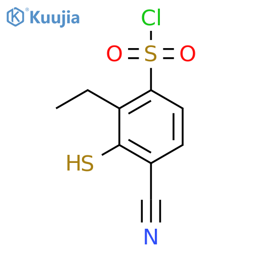 4-Cyano-2-ethyl-3-mercaptobenzenesulfonyl chloride structure