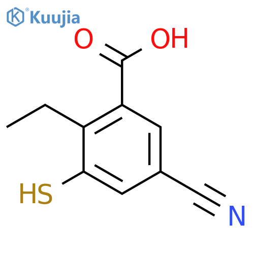 5-Cyano-2-ethyl-3-mercaptobenzoic acid structure