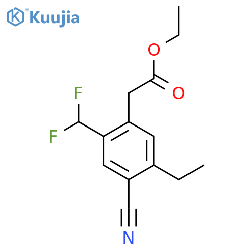 Ethyl 4-cyano-2-difluoromethyl-5-ethylphenylacetate structure