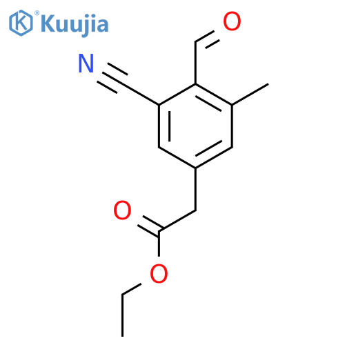 Ethyl 3-cyano-4-formyl-5-methylphenylacetate structure