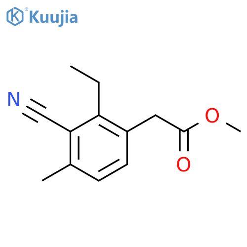 Methyl 3-cyano-2-ethyl-4-methylphenylacetate structure
