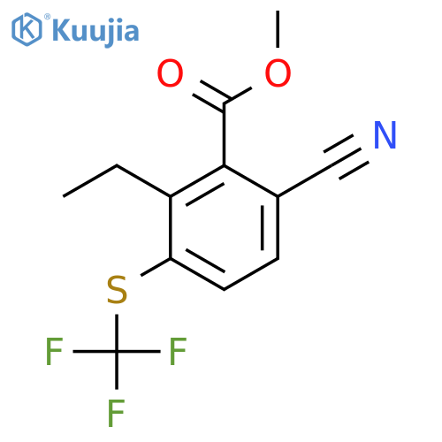 Methyl 6-cyano-2-ethyl-3-(trifluoromethylthio)benzoate structure