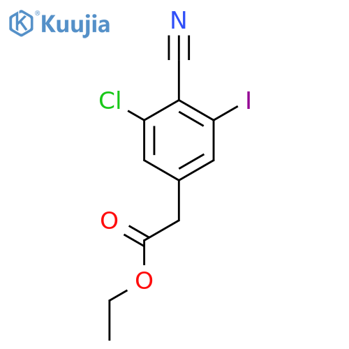 Ethyl 3-chloro-4-cyano-5-iodophenylacetate structure