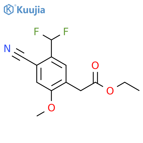 Ethyl 4-cyano-5-difluoromethyl-2-methoxyphenylacetate structure