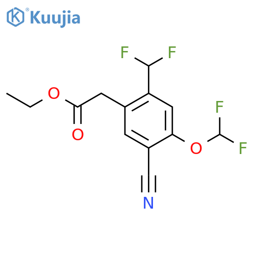 Ethyl 5-cyano-4-difluoromethoxy-2-(difluoromethyl)phenylacetate structure