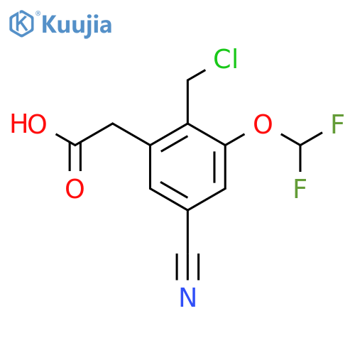 2-Chloromethyl-5-cyano-3-(difluoromethoxy)phenylacetic acid structure