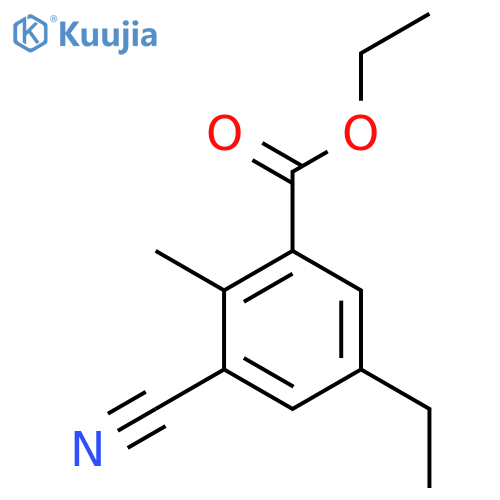 Ethyl 3-cyano-5-ethyl-2-methylbenzoate structure