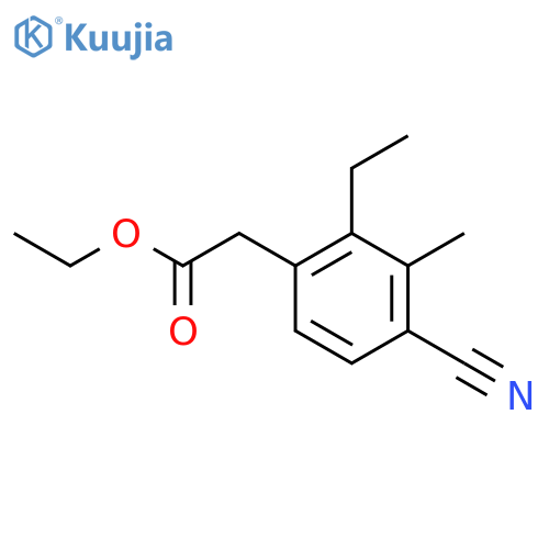 Ethyl 4-cyano-2-ethyl-3-methylphenylacetate structure