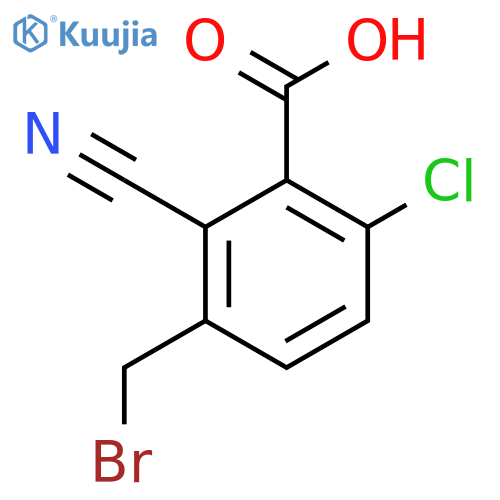 3-Bromomethyl-6-chloro-2-cyanobenzoic acid structure