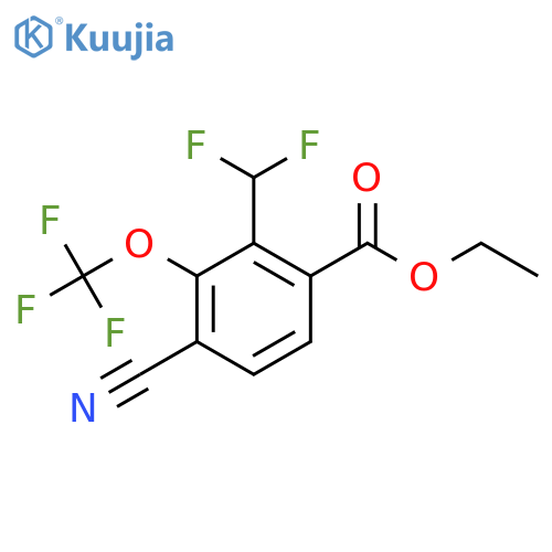 Ethyl 4-cyano-2-difluoromethyl-3-(trifluoromethoxy)benzoate structure