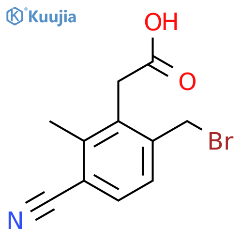6-Bromomethyl-3-cyano-2-methylphenylacetic acid structure