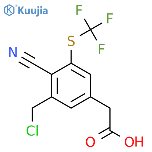 3-Chloromethyl-4-cyano-5-(trifluoromethylthio)phenylacetic acid structure