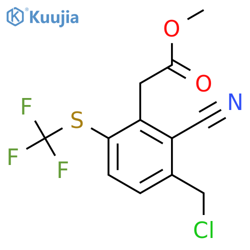 Methyl 3-chloromethyl-2-cyano-6-(trifluoromethylthio)phenylacetate structure