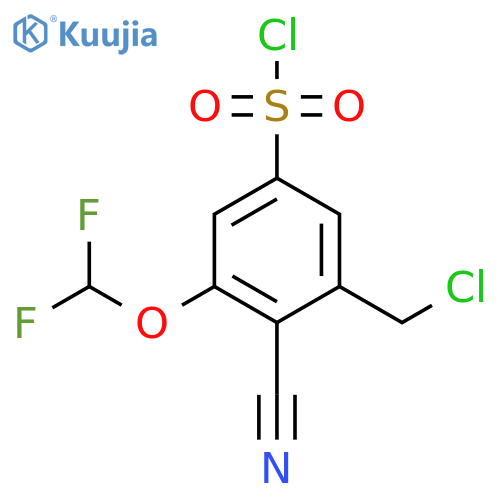 3-Chloromethyl-4-cyano-5-(difluoromethoxy)benzenesulfonyl chloride structure