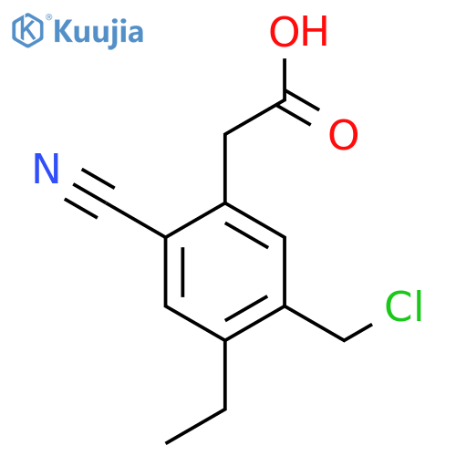 5-Chloromethyl-2-cyano-4-ethylphenylacetic acid structure