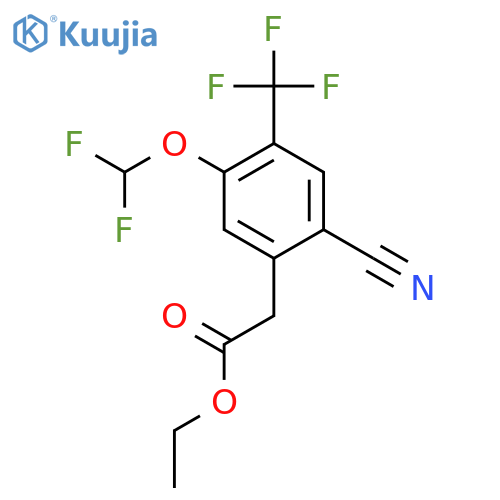 Ethyl 2-cyano-5-difluoromethoxy-4-(trifluoromethyl)phenylacetate structure