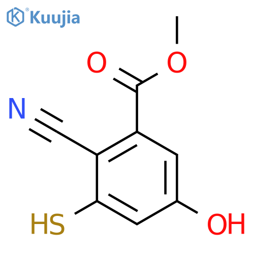 Methyl 2-cyano-5-hydroxy-3-mercaptobenzoate structure