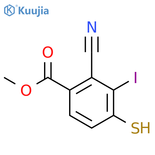 Methyl 2-cyano-3-iodo-4-mercaptobenzoate structure