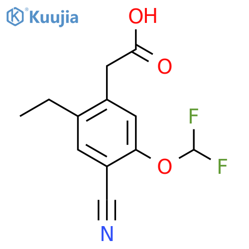4-Cyano-5-difluoromethoxy-2-ethylphenylacetic acid structure