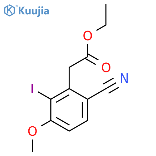 Ethyl 6-cyano-2-iodo-3-methoxyphenylacetate structure