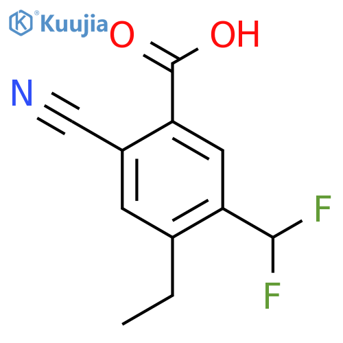 2-Cyano-5-difluoromethyl-4-ethylbenzoic acid structure