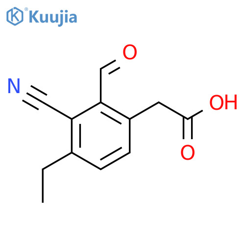 3-Cyano-4-ethyl-2-formylphenylacetic acid structure