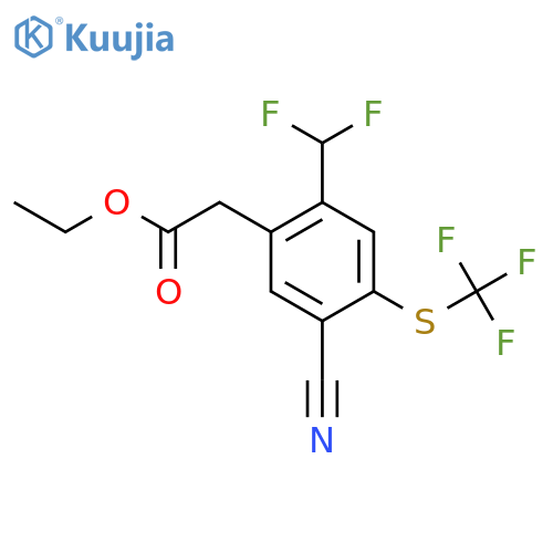 Ethyl 5-cyano-2-difluoromethyl-4-(trifluoromethylthio)phenylacetate structure