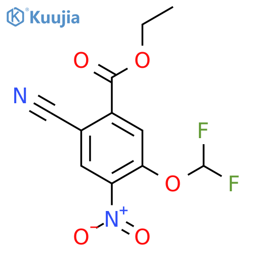Ethyl 2-cyano-5-difluoromethoxy-4-nitrobenzoate structure