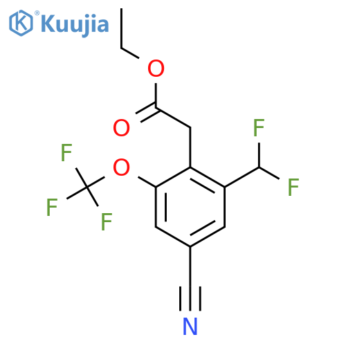 Ethyl 4-cyano-2-difluoromethyl-6-(trifluoromethoxy)phenylacetate structure