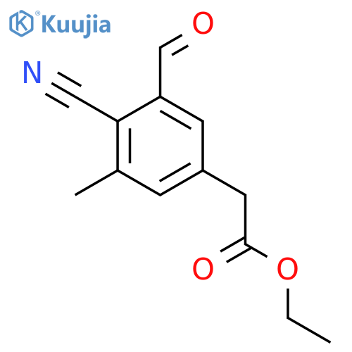 Ethyl 4-cyano-3-formyl-5-methylphenylacetate structure