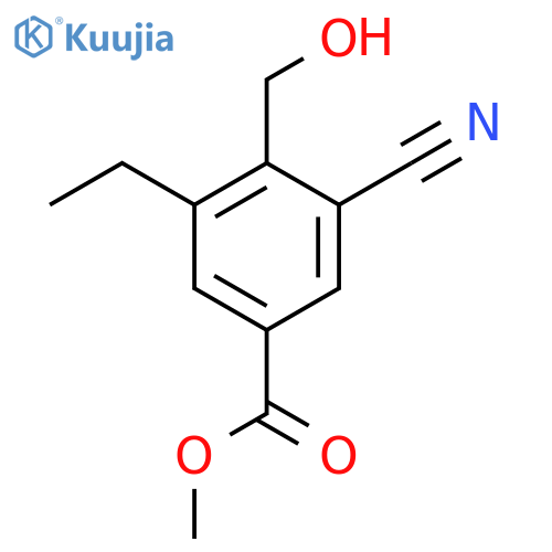 Methyl 3-cyano-5-ethyl-4-(hydroxymethyl)benzoate structure