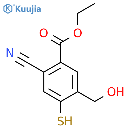 Ethyl 2-cyano-5-hydroxymethyl-4-mercaptobenzoate structure