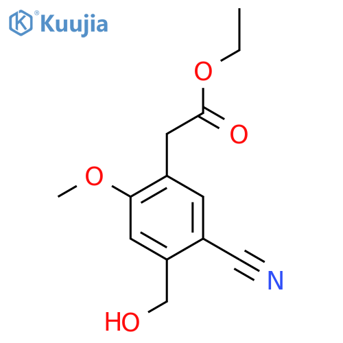 Ethyl 5-cyano-4-hydroxymethyl-2-methoxyphenylacetate structure