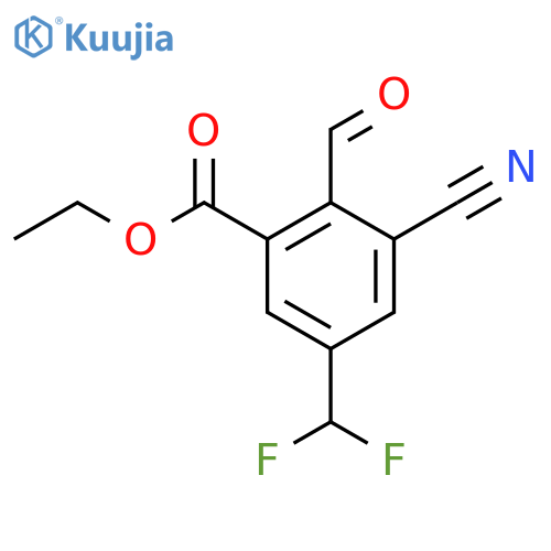 Ethyl 3-cyano-5-difluoromethyl-2-formylbenzoate structure
